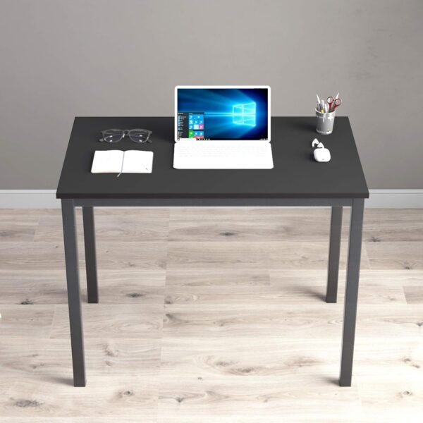 soges 39.4 inches Desk Small Computer Desk Home Office Table Writing Desk Study Table Dining Table Computer Workstations Black GCP2AC3-100BK - Image 2