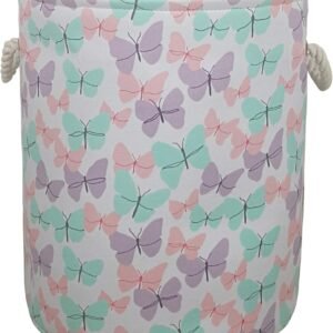 KUNRO Large Sized Round Storage Basket Organizer Bin Laundry Hamper for Nursery Clothes Toys