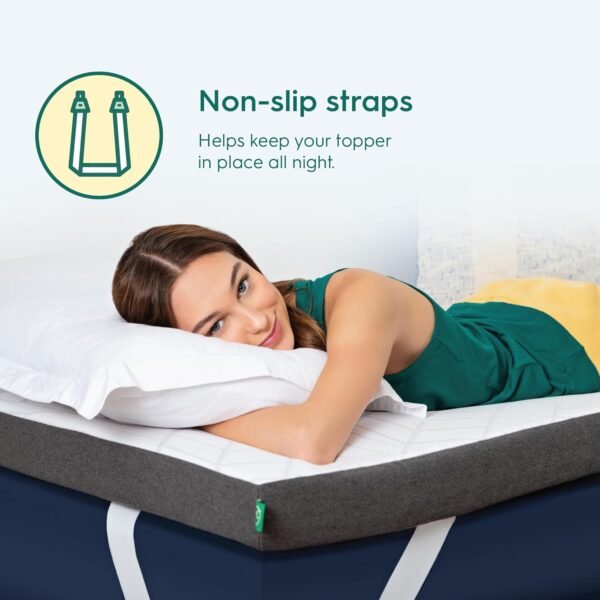 Sleepyhead College Dorm Room Essential Cooling Copper Infused Mattress Topper Twin XL, Thick, Memory Foam Mattress Topper, Washable Cover, 2'' Copper Mattress Pad, 38x80 inches - Image 4