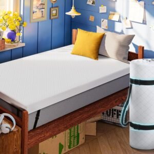 3 Inch Gel Memory Foam Mattress Topper Twin XL Size for College School Dorm,Soft Cooling Ventilated & Breathable Bed Topper for Back Pain Pressure Relief CertiPUR-US Non-Slip Washable Cover