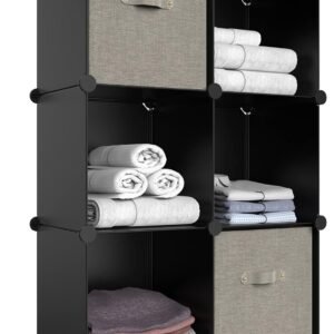 HOMIDEC 6-Cube Storage Organizer, Closet Organizer Storage Cabinet Shelf Bookcase Bookshelf,Storage Cubes Organizer Cabinet for Kids,Closet, Bedroom,Bathroom