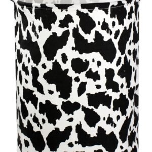 Cow Print Laundry Basket Baby Nursery Clothes Hamper Collapsible Toy Storage Bin Organizer with Handles for Kids,Boys and Girls Room Decor(Cow)