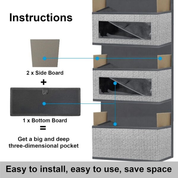 homyfort Over the Door Hanging Organizer storage with 5 Big Pockets - Image 5