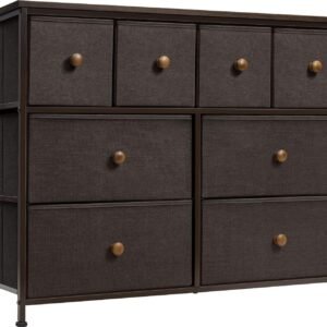 Sorbus Dresser with 8 Drawers – Chest Clothing Organizer Unit with Steel Frame Wood Top Knob Handle Easy Pull Fabric Bins – Large Storage Furniture for Bedroom, Hallway, Living Room, Nursery & Closet