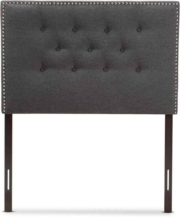 Baxton Studio Windsor Modern and Contemporary Dark Grey Fabric Twin Size Headboard - Image 2