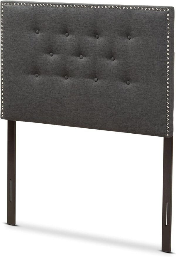 Baxton Studio Windsor Modern and Contemporary Dark Grey Fabric Twin Size Headboard