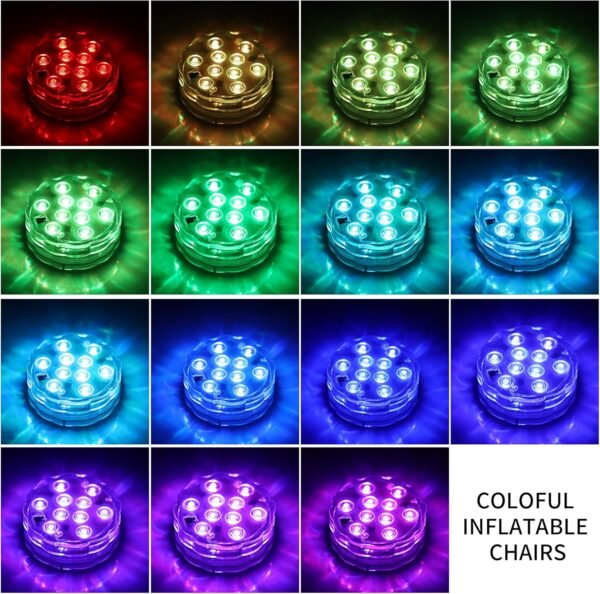 Inflatable LED Chair for Adults Kids,Illuminated Blow Up Lounger Chair with Ottoman,Swimming Pool Air Chair with Ottoman for Adults,Inflatable Game Sofa for Picnics Hiking(Without Pump) - Image 7