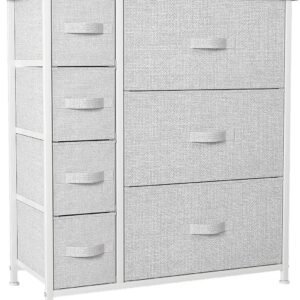 YITAHOME Dresser with 7 Drawers – Fabric Storage Tower, Organizer Unit for Living Room, Hallway – Sturdy Steel Frame, Wooden Top & Easy Pull Fabric Bins