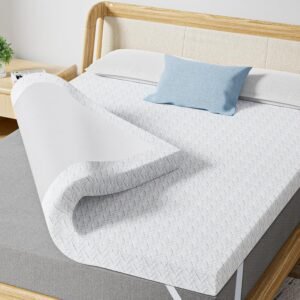 4 Inch Twin Mattress Topper – Cool Gel Memory Foam Mattress Topper with Cover, Hard Mattress Topper for Back Relax CertiPUR-US Certified