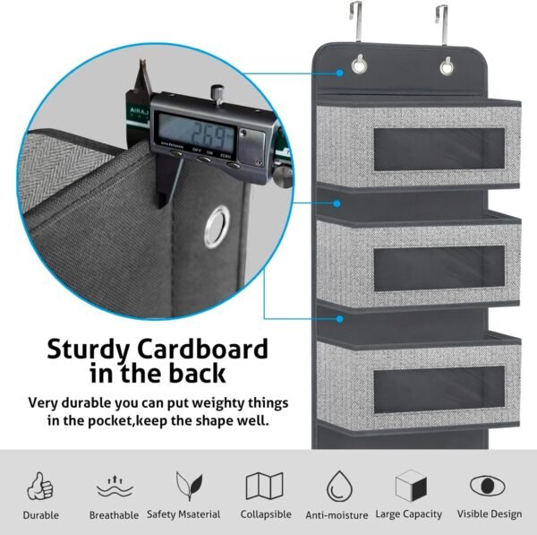 homyfort Over the Door Hanging Organizer storage with 5 Big Pockets - Image 6