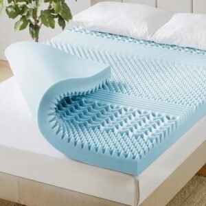 Mellow 4 Inch 7-Zone Memory Foam Mattress Topper, Cooling Gel Infusion, Twin