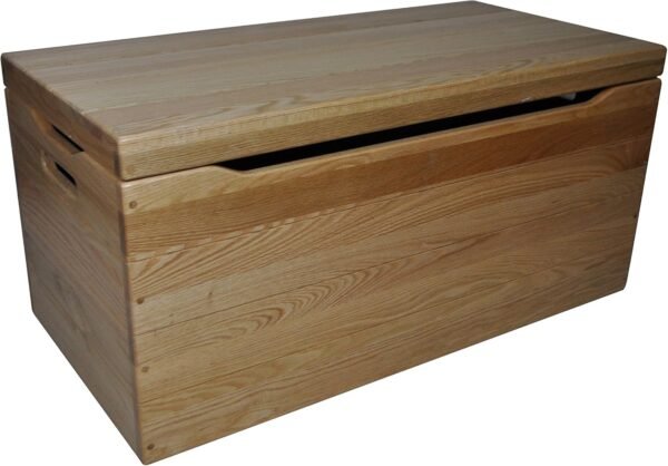 36” Wooden Storage Chest – Handmade Amish Hope Chest – Storage Trunk w/Anti-Slam Hinges – Solid Wooden Chest w/Handles – Clothing, Keepsake & Blanket Chest (Oak Wood, Natural Stain, 36”) - Image 2