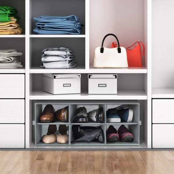 Sorbus Shoe Organizer Bin, 6 Section Cubby Shoe Shelves, Foldable Portable Detachable Closet Organizer Storage for Home Organization - Image 2