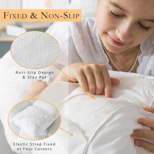 WhatsBedding 3 Inch Memory Foam Mattress Topper Twin Size, Premium Fluffy & Soft Shredded Memory Foam Filled Pillow Top, Anti-Slip Bottom, 4 Anchor Elastic Bands, 1700GSM, 39x75 - Image 3