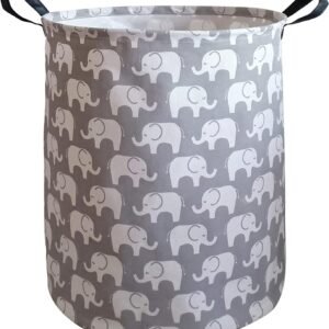 KUNRO Baby Laundry Basket Baby Hamper for Nursery Elephant Toy Storage Bin Organizer for Kids Clothes Room Decor