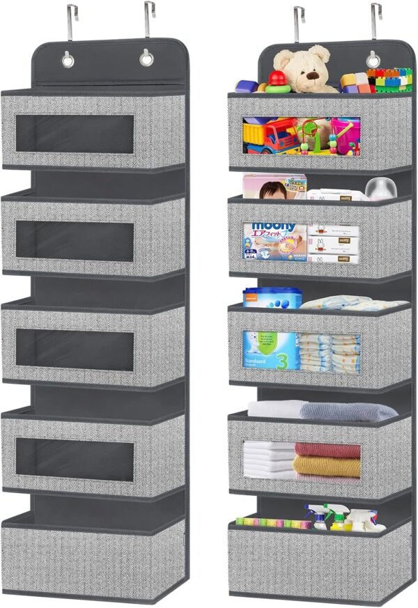 homyfort Over the Door Hanging Organizer storage with 5 Big Pockets - Image 4