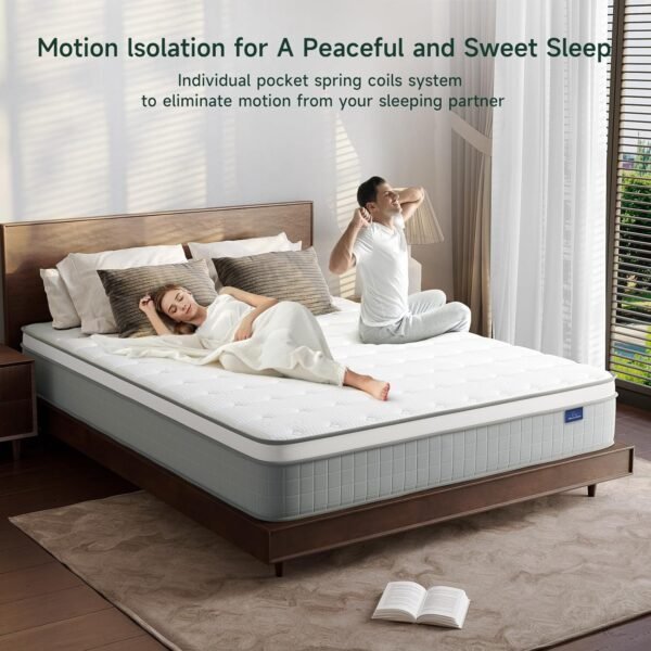 Vesgantti Twin XL Mattress, 12 Inch Hybrid XL Twin Mattress in a Box, Pressure Relief Extra Long Twin Mattresses with Breathable Memory Foam & Individual Pocket Spring, Medium Firm - Image 4