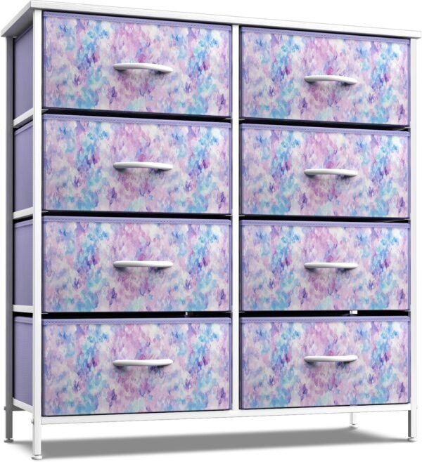 Sorbus Kids Dresser with 8 Drawers and 2 Drawer Nightstand Bundle - Matching Furniture Set - Storage Unit Organizer Chests for Clothing - Bedroom, Kids Rooms, Nursery, & Closet (Tie Dye) - Image 4