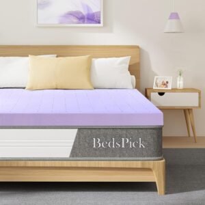 BedsPick Mattress Topper Twin XL Memory Foam, Gel Mattresses Pad Extra Long Twin for Back Pain Relief, 2 Inch Plush College Dorm Bed Cushion for RV, Camp, Couch and Hospital