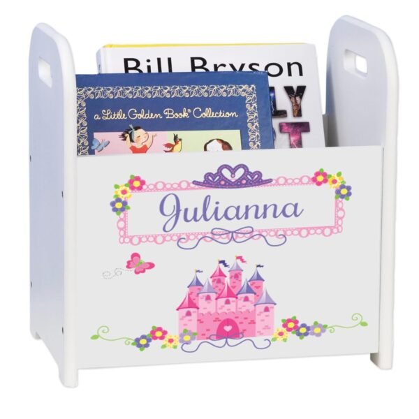 Personalized Child's Book Storage Magazine Rack Bin Nursery- Girl's - Image 3