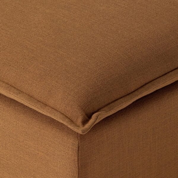 Maven Lane Claude Large Square Rustic Upholstered Ottoman, Cushioned Footrest for Living Room Couch, Chair, or Dorm Room in Clay Fabric Upholstery - Image 8