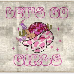 Kneibo Pink Western Door Mat – Disco Ball Room Decor, 17×30 Inches Non-Slip Western Cowgirl Bathroom Mat, Western Room Decor for Teen Girls, Cowgirl Gifts for Women