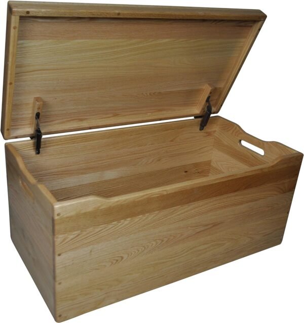 36” Wooden Storage Chest – Handmade Amish Hope Chest – Storage Trunk w/Anti-Slam Hinges – Solid Wooden Chest w/Handles – Clothing, Keepsake & Blanket Chest (Oak Wood, Natural Stain, 36”) - Image 4
