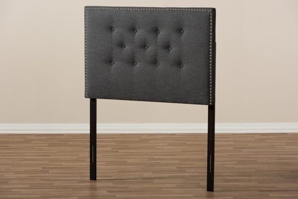 Baxton Studio Windsor Modern and Contemporary Dark Grey Fabric Twin Size Headboard - Image 5