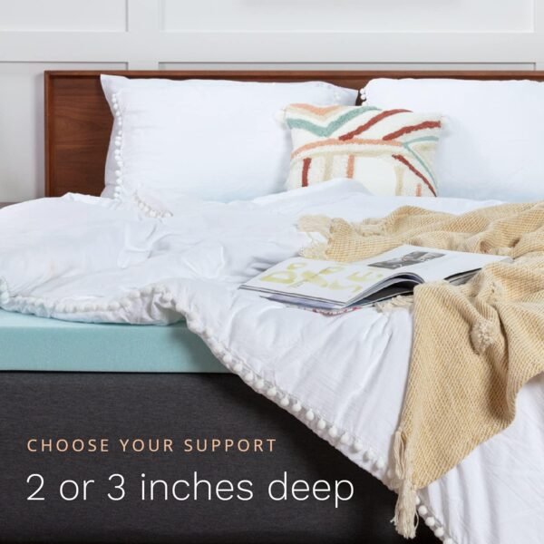 ViscoSoft Memory Foam Mattress Topper Twin - 2 Inch Reflex Gel Mattress Pad CertiPUR-US Certified - Image 3