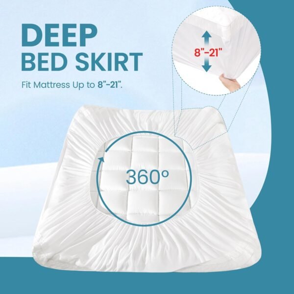 Pillow Top Mattress Topper Twinxl Size, AprLeaf 3 Inch Dual Layer Mattress Topper, 1 Inch Cooling Pillow Topper and 2 Inch Gel Memory Foam Mattress Topper for Back Pain - Image 4