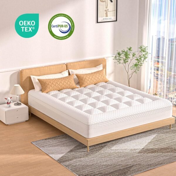 Pillow Top Mattress Topper Twinxl Size, AprLeaf 3 Inch Dual Layer Mattress Topper, 1 Inch Cooling Pillow Topper and 2 Inch Gel Memory Foam Mattress Topper for Back Pain - Image 6