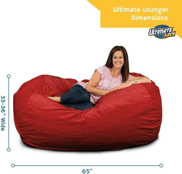 ULTIMATE SACK Lounger Bean Bag Chair, Oversize Bean Bag Chair for Adults, Comfy Chair Bean Bag Couch Lounge Sofa Loveseat Furniture | Teal Suede - Image 6