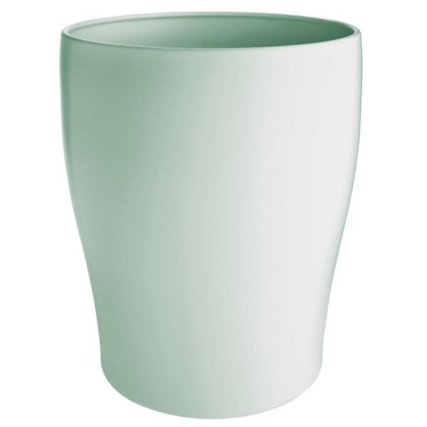 mDesign Metal Wastepaper Bin — Compact Metal Bathroom Bin — Round Rubbish Basket for Home and Office — Mint Green