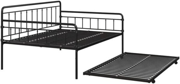 DHP Winston Metal Trundle, Full Size Spfa Bed Frame, Black Daybeds, - Image 10