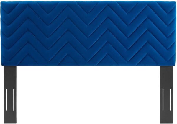Modway MOD-6658-NAV Mercy Chevron Tufted Performance Velvet Twin Headboard, Navy - Image 4