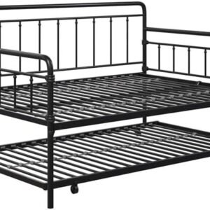 DHP Winston Metal Trundle, Full Size Spfa Bed Frame, Black Daybeds,