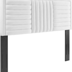 Modway MOD-6664-WHI Believe Channel Tufted Performance Velvet Twin Headboard, White