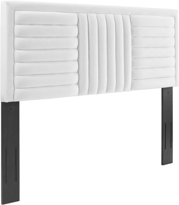 Modway MOD-6664-WHI Believe Channel Tufted Performance Velvet Twin Headboard, White