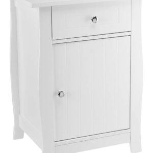 Grey Nightstand Set of 2, Farmhouse End Side Table Set of 2 Bedside Nightstands Chest with Drawers Small Night Stand with 2 Drawer and Solid Wood Legs for Bedroom (Type4-white 1drawer)