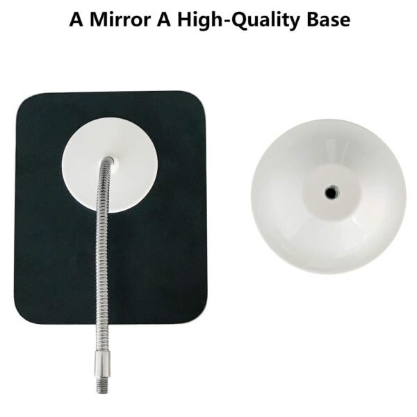 YEAKE Adjustable Flexible Gooseneck Makeup Mirror,360°Rotation Folding Portable Desk Vanity Mirror with Stand Shower Shaving Cosmetic Mirror Square Large - Image 7
