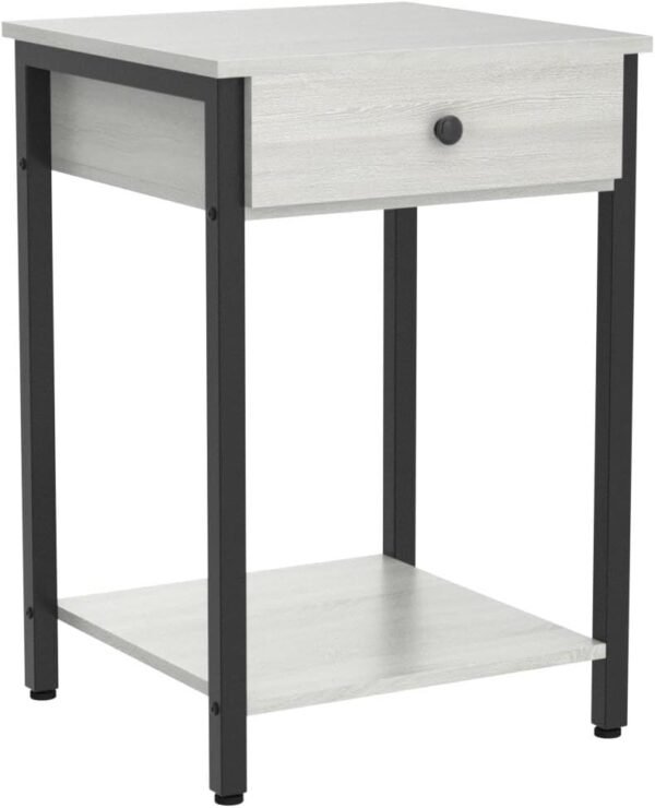Ecoprsio Nightstand Set of 2 Modern End Table Side Table with Drawer and Storage Shelf Wood Night Stand Greige Bedside Table for Bedroom, Living Room, Sofa Couch, Hall, Easy Assembly, Greige - Image 4