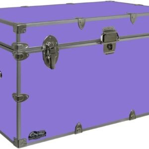 C&N Footlockers – XL Graduate Storage Trunk – Made in the USA – STEEL Footlocker for College Dorm Room & Summer Camp – 32 x 18 x 18.5 Inches (Lilac)