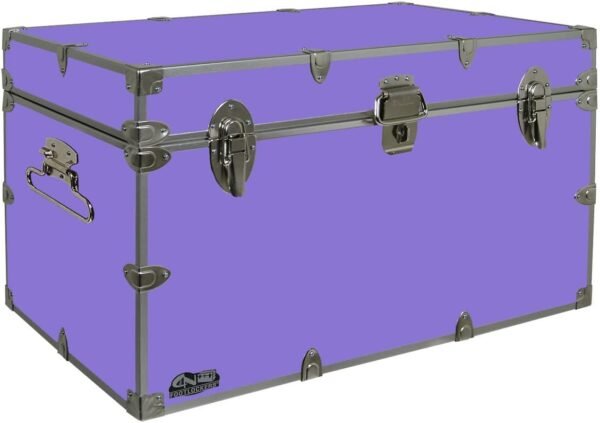 C&N Footlockers - XL Graduate Storage Trunk - Made in the USA - STEEL Footlocker for College Dorm Room & Summer Camp - 32 x 18 x 18.5 Inches (Lilac)