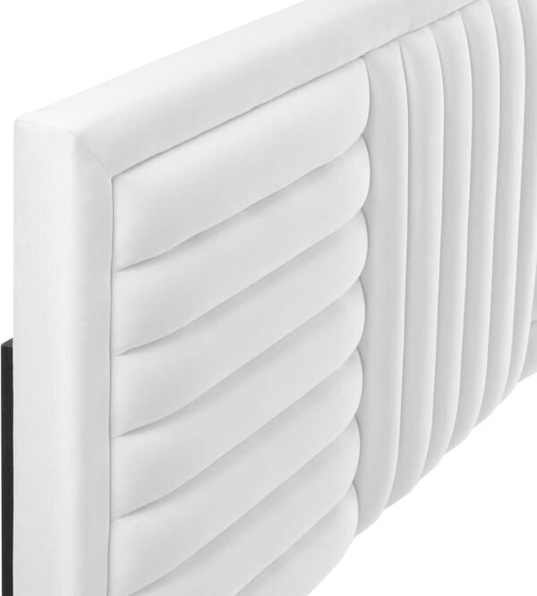 Modway MOD-6664-WHI Believe Channel Tufted Performance Velvet Twin Headboard, White - Image 4