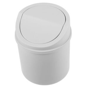 Desktop Trash Can with Lid Swing Top Garbage Bin for Home Office Dorm Bedroom Bathroom College Desk Wastebasket