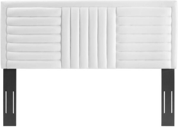Modway MOD-6664-WHI Believe Channel Tufted Performance Velvet Twin Headboard, White - Image 2