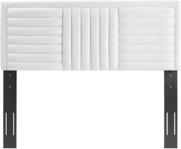 Modway MOD-6664-WHI Believe Channel Tufted Performance Velvet Twin Headboard, White - Image 3