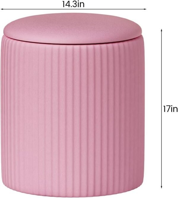 Office Chair,Pink Storage Makeup Stool,Mesh Computer Desk Chair,Home Office Chair Ergonomic Desk Chair Mesh Computer Chair(Pink) - Image 2