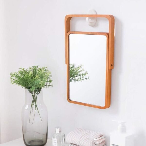ZOROSY Desk Makeup Mirrors with Wood - Rectangle Wall-Mounted Mirrors Table Mirrors for Living Room Bedroom Birthday Gifts - Image 4