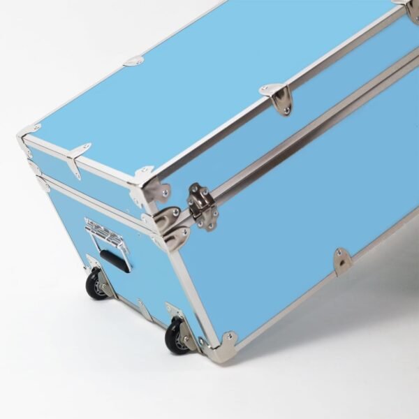 Rhino Trunk & Case Essential College Trunk with Wheels – Secure Dorm Storage Chest - Ideal Footlocker for Students – Strong Trunks with 1000+ Pounds Sitting Capacity 32"x18"x14" (Sky Blue) - Image 4
